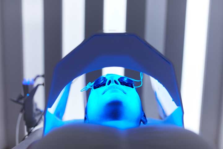 blue light treatment aftercare