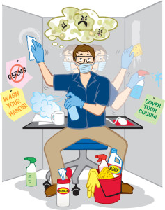 Obsessive-compulsive traits can include phobias related to germs and contamination, resulting in such behavior as frequent and repetitive hand-washing.
