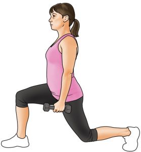 strength training dumbbell lunges